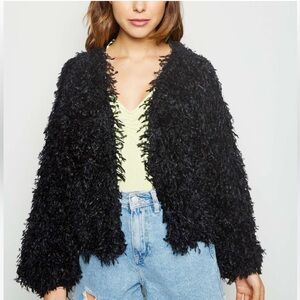 NWT Black Fluffy Knit Cardigan by New Look plus size 22